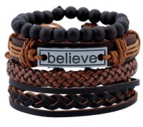Anti-look plaited bracelet i believe theme