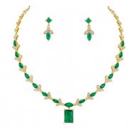 Bridal Zircon Gold Plating Necklace Earring set 2