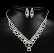 bridal rhinestone necklace bracelet and earring set 5