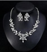 bridal rhinestone necklace bracelet and earring set 6