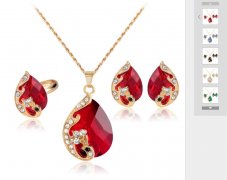 bridal rhinestone necklace bracelet and earring set 9