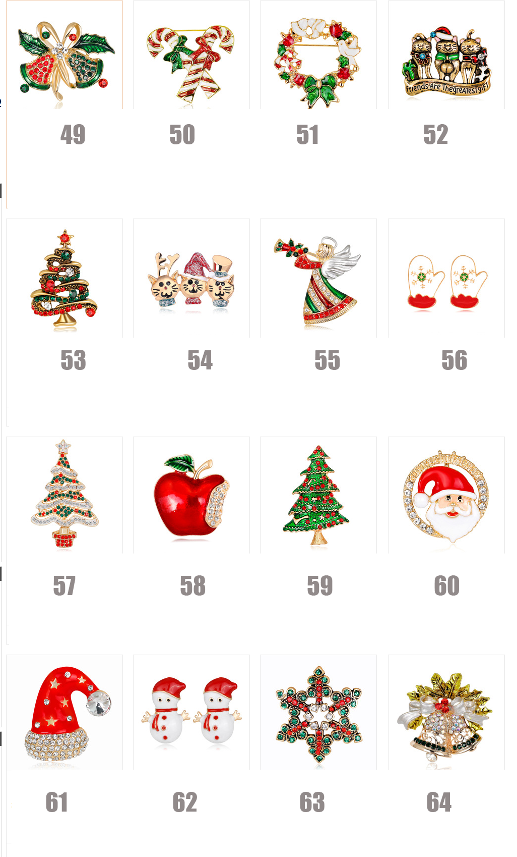 Christmas rhinestone brooch 4