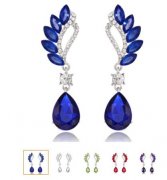 Teardrop Austrian Crystal Leverback Drop Earrings for Women Rose Gold Plated Hypoallergenic Jewelry