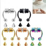 16G Nose Rings Horseshoe Fake Nose Ring Hoop Magnetic Septum Nose Ring 