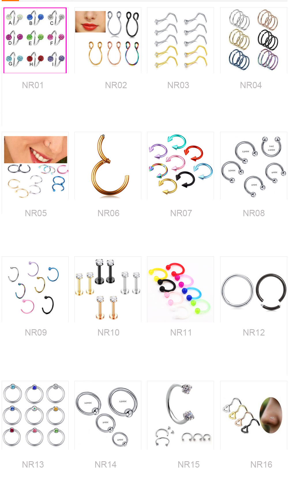 16G Nose Rings Horseshoe Fake Nose Ring Hoop Magnetic Septum Nose Ring 