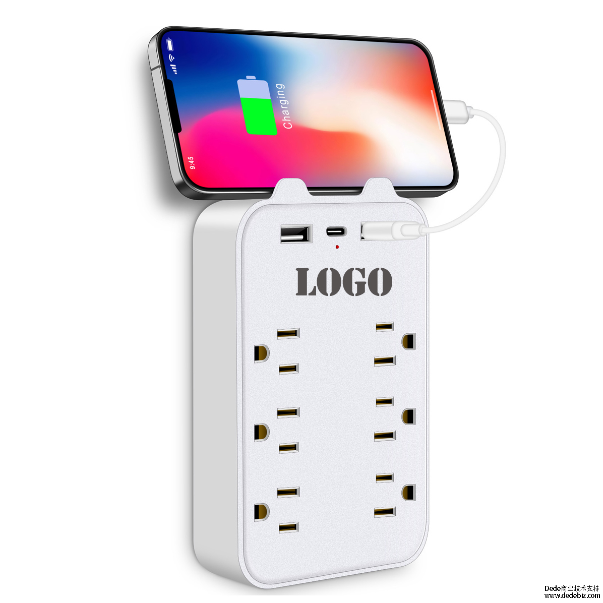 Outlet Extender 6 Outlet Wall Mount Plug 